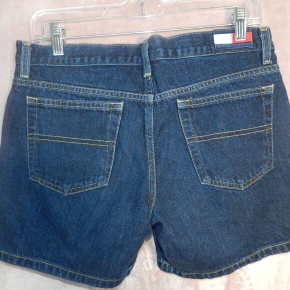 Tommy Hilfiger Womens Dark Wash Dark Blue Denim Jean 100% Cotton Shorts Size 9 - Picture 3 of 7